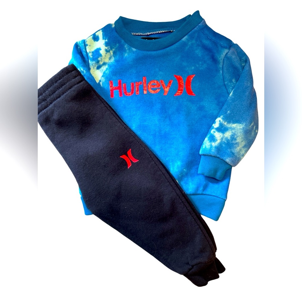 Hurley infant 12 months baby boy fleece 2 piece set EUC